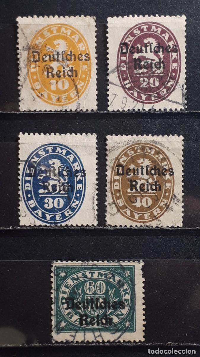 Sellos: ALEMANIA. BAVIERA. &deg;. 1920. YVERT servicios 62, 64/6, 68