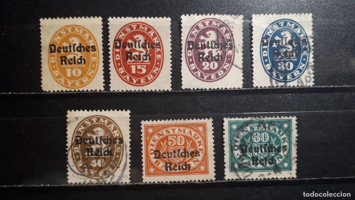 Sellos: ALEMANIA. BAVIERA. &deg;. 1920. YVERT servicios 62/8,