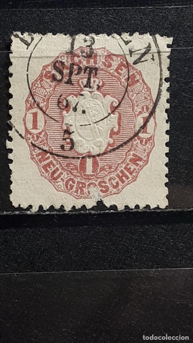 Sellos: ALEMANIA. SAXE. &deg;. A&Ntilde;O 1863-7. YVERT 15