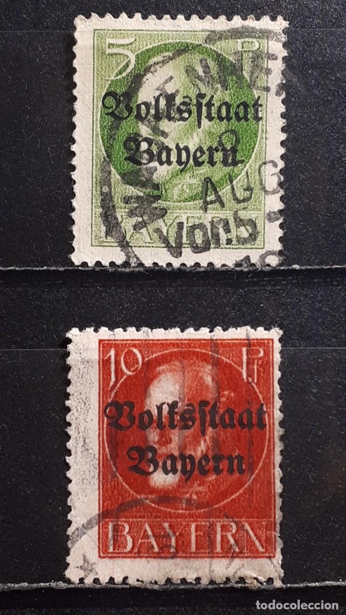 Sellos: ALEMANIA. BAVIERA. &deg;. A&Ntilde;O 1919. YVERT 117, 119