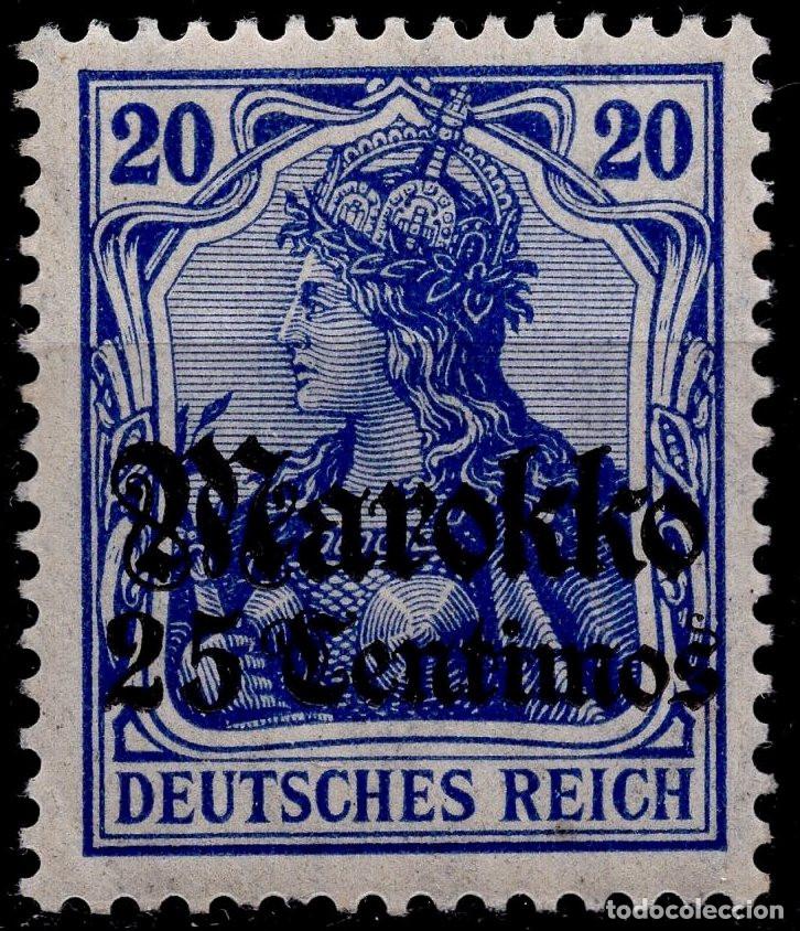 Sellos: ALEMANIA COLONIAS MARRUECOS 1905 STAMP MICHEL DR-MA 24