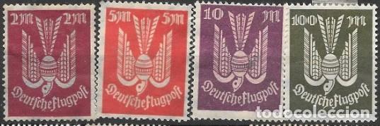 Sellos: ALEMANIA-IMPERIO ALEM&Aacute;N-SELLOS A&Ntilde;OS 1922/1923-CORREO A&Eacute;REO-NUEVOS-DENTADO 13 x 13&frac12;