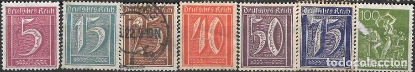 Sellos: ALEMANIA-IMPERIO ALEM&Aacute;N-SELLOS A&Ntilde;OS 1922-SERIE B&Aacute;SICA-CON MARCAS DE AGUA-USADOS Y NUEVOS-DENTADO 14