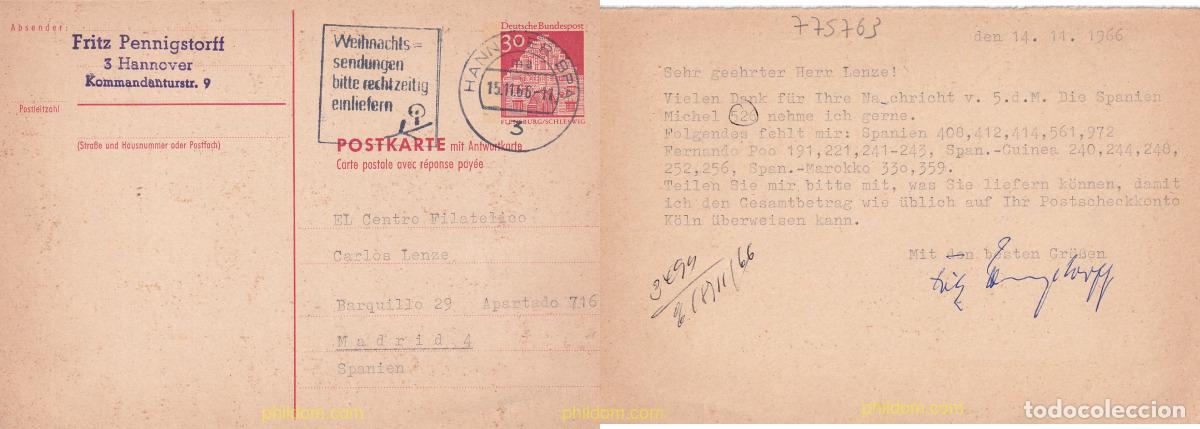 Sellos: 775763 USED ALEMANIA FEDERAL 1966 EDIFICIOS HISTORICOS