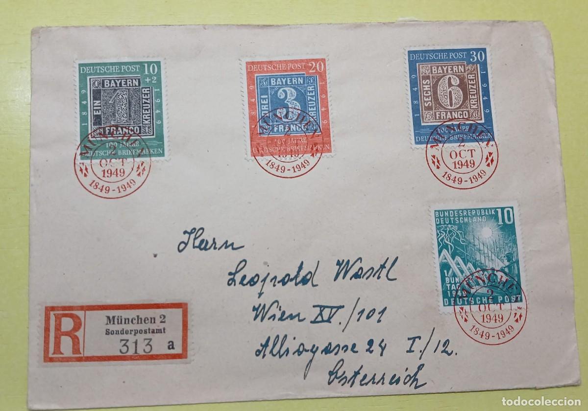 Sellos: Sobre circulado. Alemania 1949