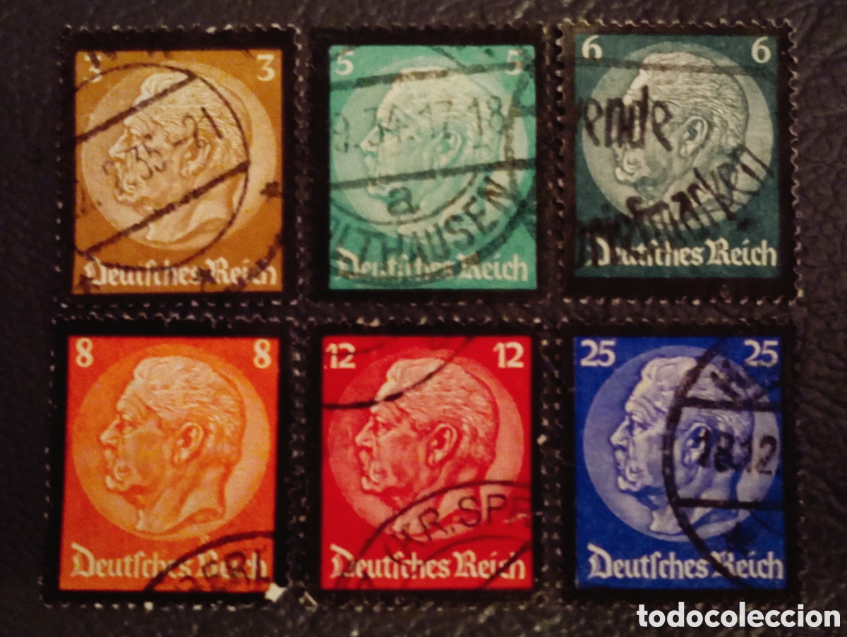 Sellos: ALEMANIA IMPERIO 1934 - MUERTE DEL PRESIDENTE HINDENBURG - Serie Completa Usada (Yvert 503/508)