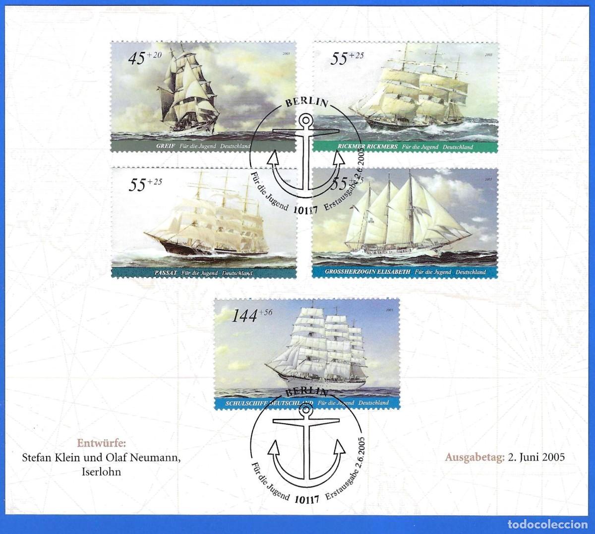 Sellos: Alemania RFA 2005 - Mi 2464 a 2468 - YT 2289 a 2293 - Los grandes veleros ( Serie completa )