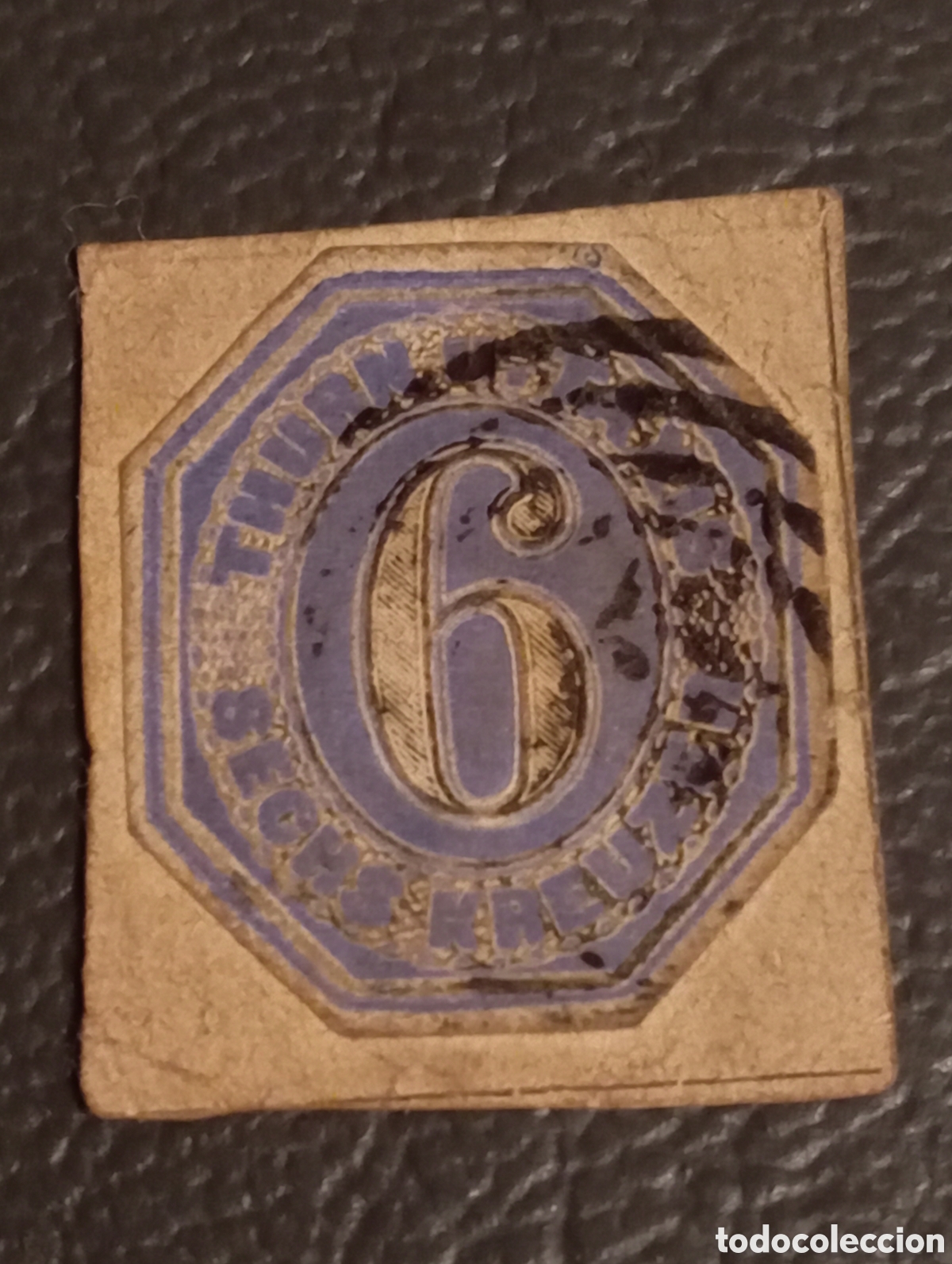 Sellos: Thurn & Taxis 1861 - 6 Kreuzer Azul, Distrito Sur - Entero Postal Recortado (MiNr. U17)