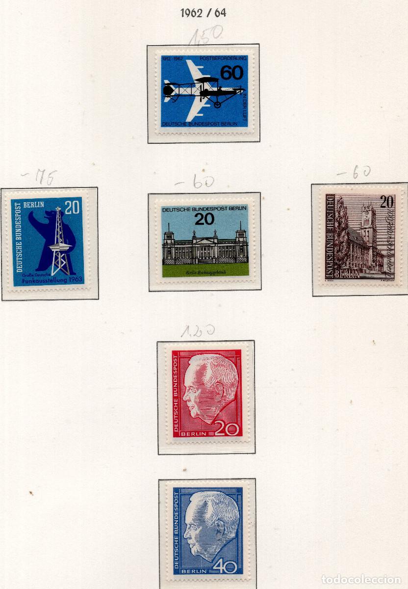 Sellos: BERLIN 1962-1964 STAMP MICHEL DE-BE 230+232+233+236+234-235