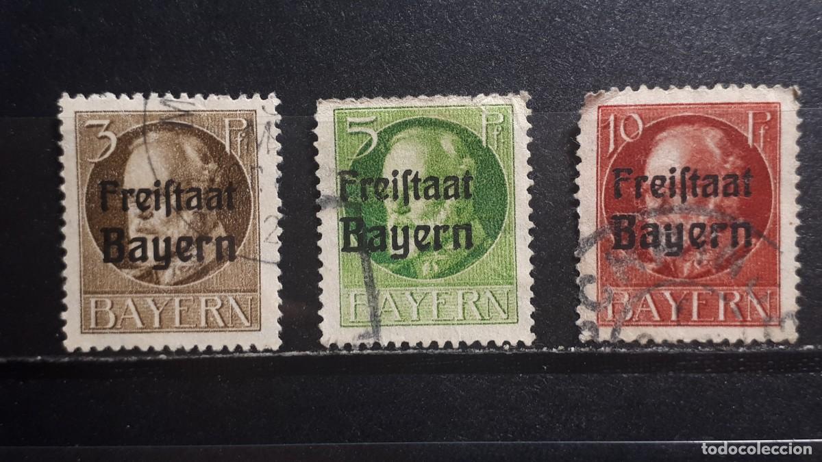 Sellos: BAVIERA. ALEMANIA. A&Ntilde;O 1919. &deg;. YVERT 152/3, 155.