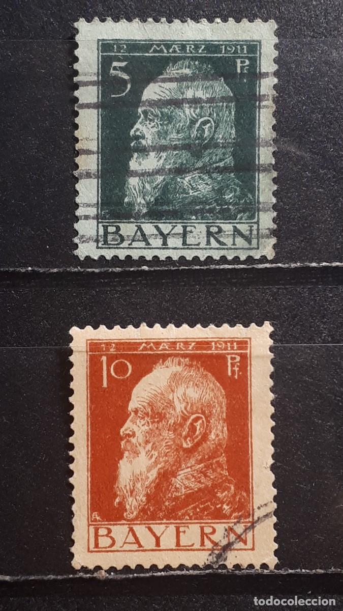 Sellos: BAVIERA. ALEMANIA. A&Ntilde;O 1911. &deg;. YVERT 77, 78