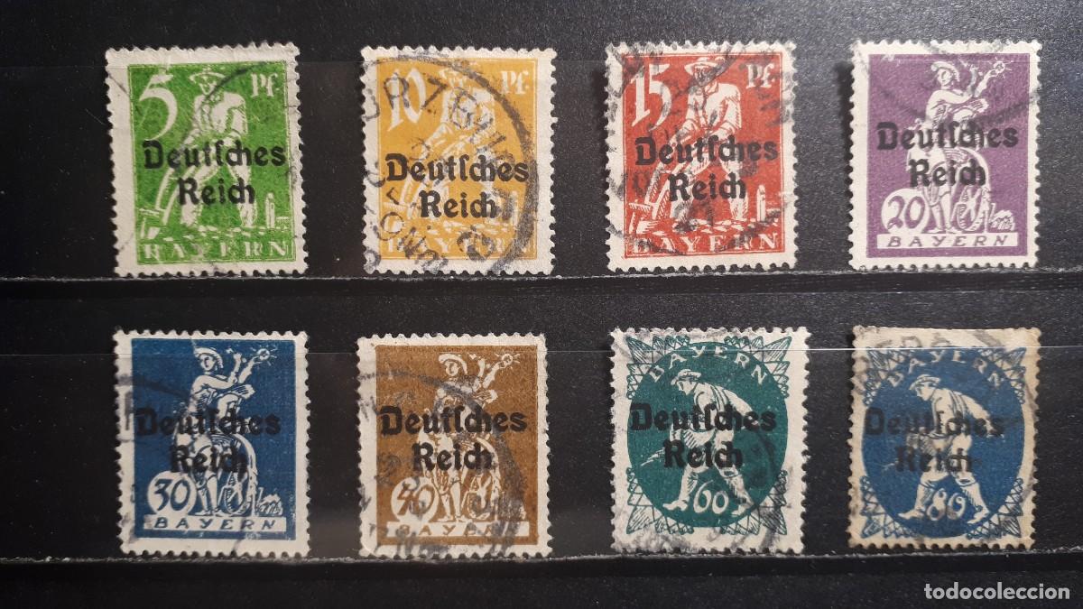 Sellos: BAVIERA. ALEMANIA. A&Ntilde;O 1920. &deg;. YVERT 196/201, 203, 205