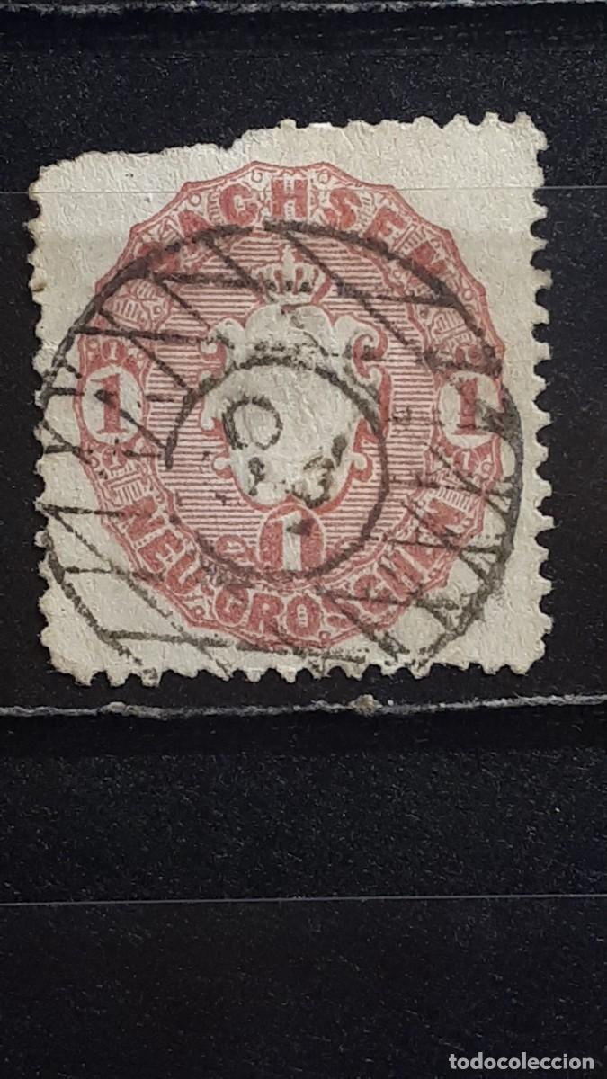 Sellos: SAXE. ALEMANIA. A&Ntilde;O 1863-7. &deg;. YVERT 15