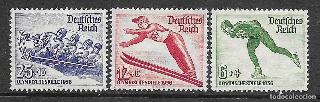 Sellos: IMPERIO ALEMAN- 1936- NUEVOS CON FIJASELLO- JUEGOS OLIMPICOS DE INVIERNO- GARMISCH
