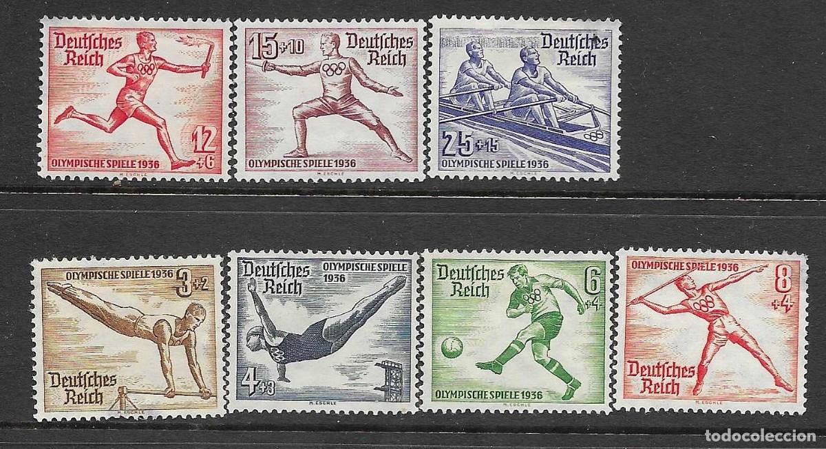 Sellos: IMPERIO ALEMAN- 1936- NUEVOS CON FIJASELLO- JUEGOS OLIMPICOS DE BERLIN