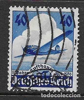 Sellos: IMPERIO ALEMAN- 1936-USADO- AEREO- X ANIVERSARIO DE LA CAMPA&Ntilde;A AEREA -LUFTANSA