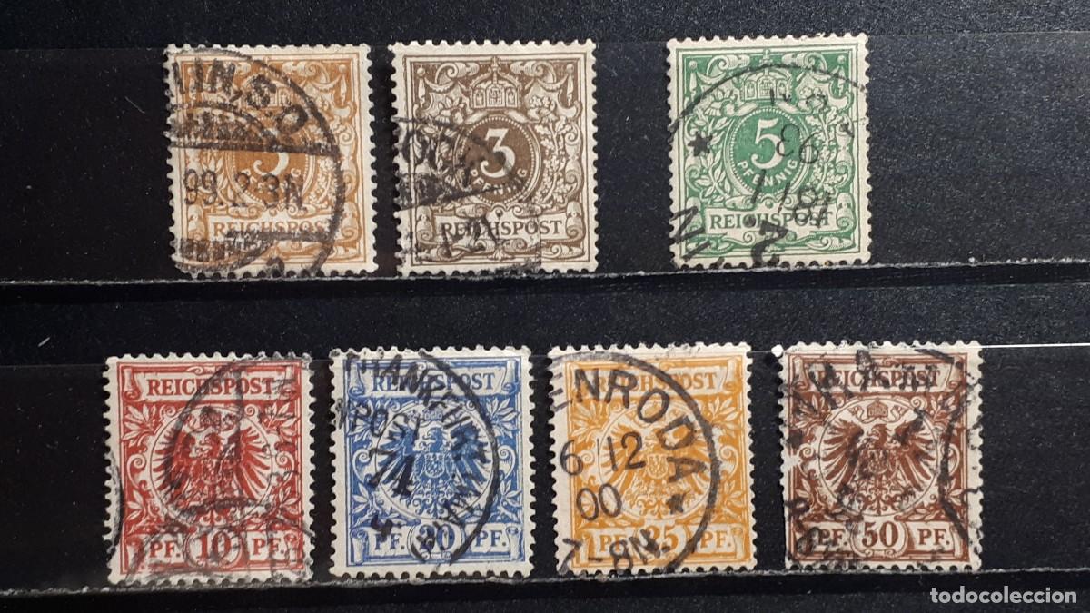 Sellos: ALEMANIA. A&Ntilde;O 1889-1900. &deg;. YVERT 45/50. VARIEDAD DE COLOR el 45