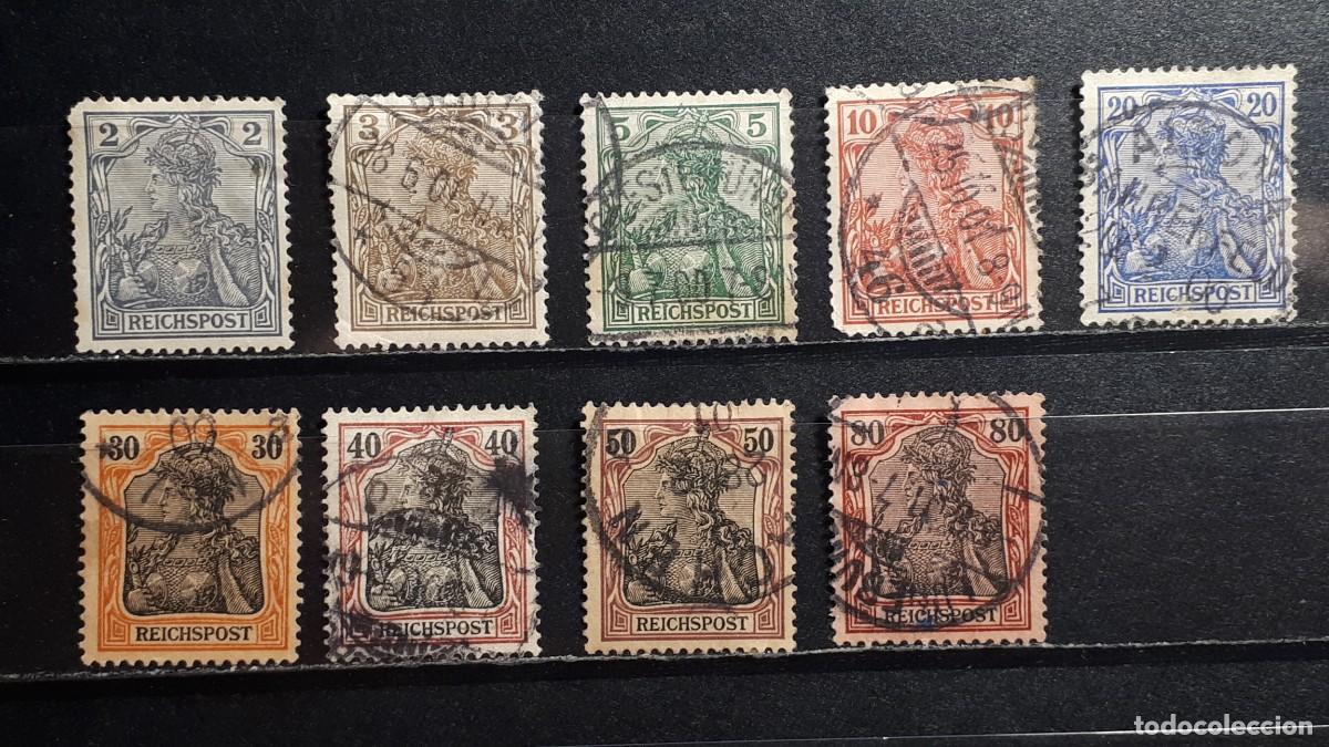 Sellos: ALEMANIA. A&Ntilde;O 1900. &deg;. YVERT 51/5, 57/60