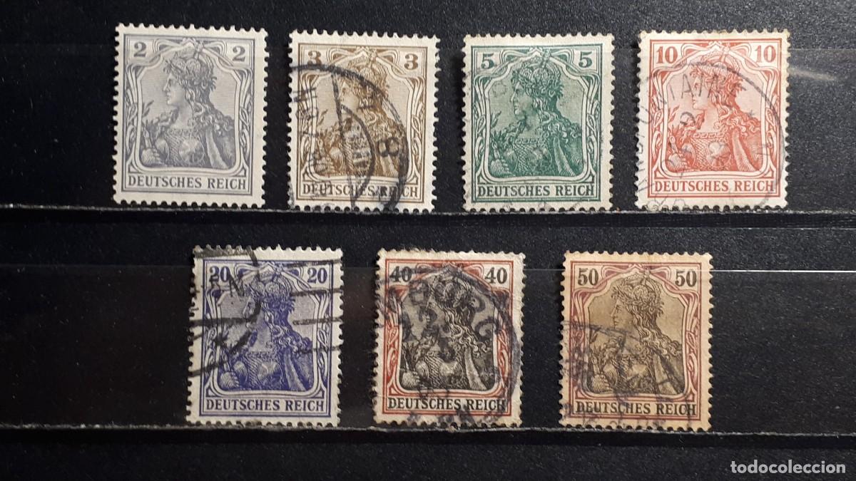 Sellos: ALEMANIA. A&Ntilde;O 1902. &deg;. YVERT 66/70, 73/4.