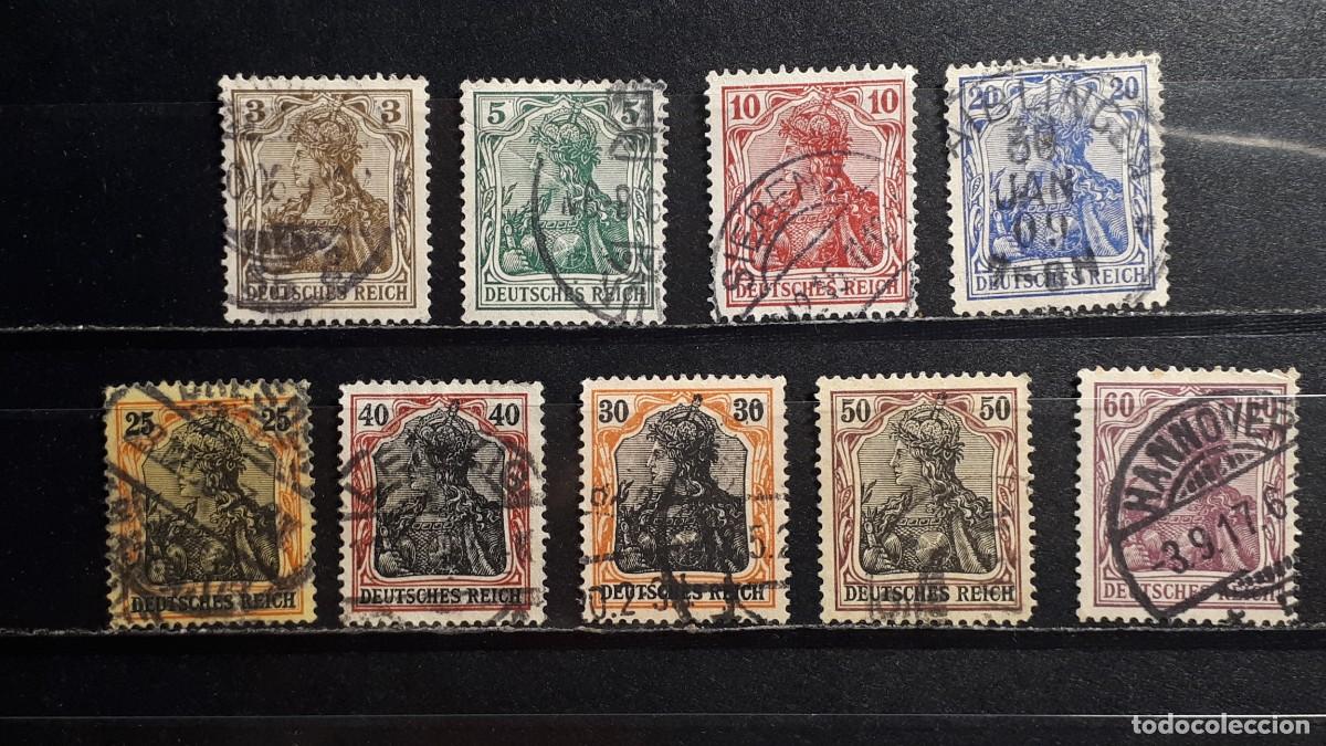 Sellos: ALEMANIA. A&Ntilde;O 1905-12. &deg;. YVERT 81/90. Falta 81, 91.