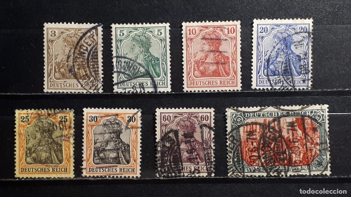 Sellos: ALEMANIA. A&Ntilde;O 1905-12. &deg;. YVERT 82/7 90, 95.