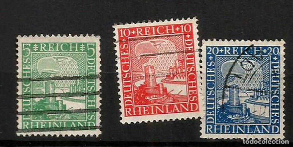 Sellos: ALEMANIA IMPERIO 1925 - MILENARIO DE RENANIA - SERIE COMPLETA USADA