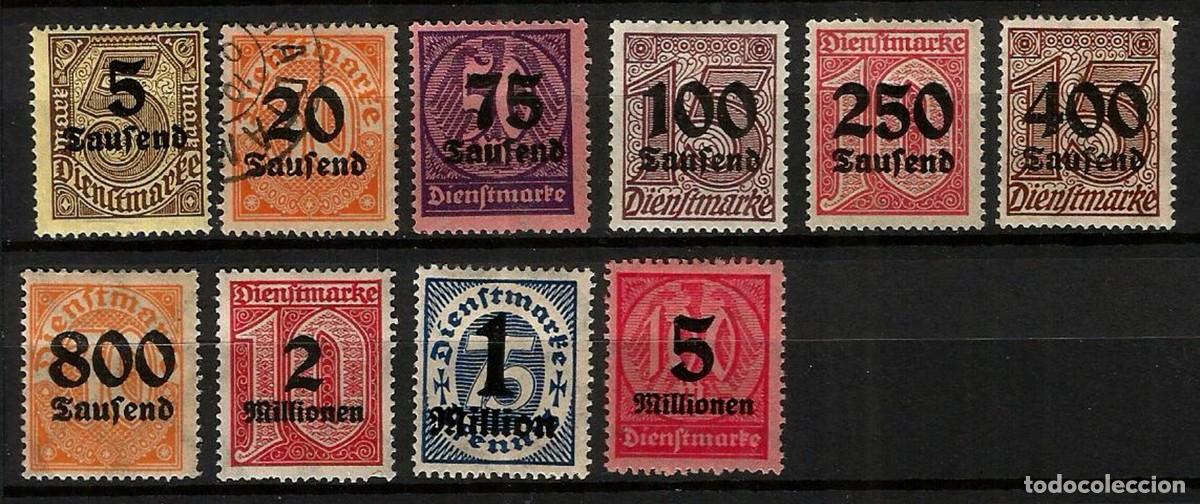Sellos: ALEMANIA IMPERIO 1923 - IMPERIO - SELLOS DE SERVICIO DIENTSMARKEN - SERIE COMPLETA NUEVA