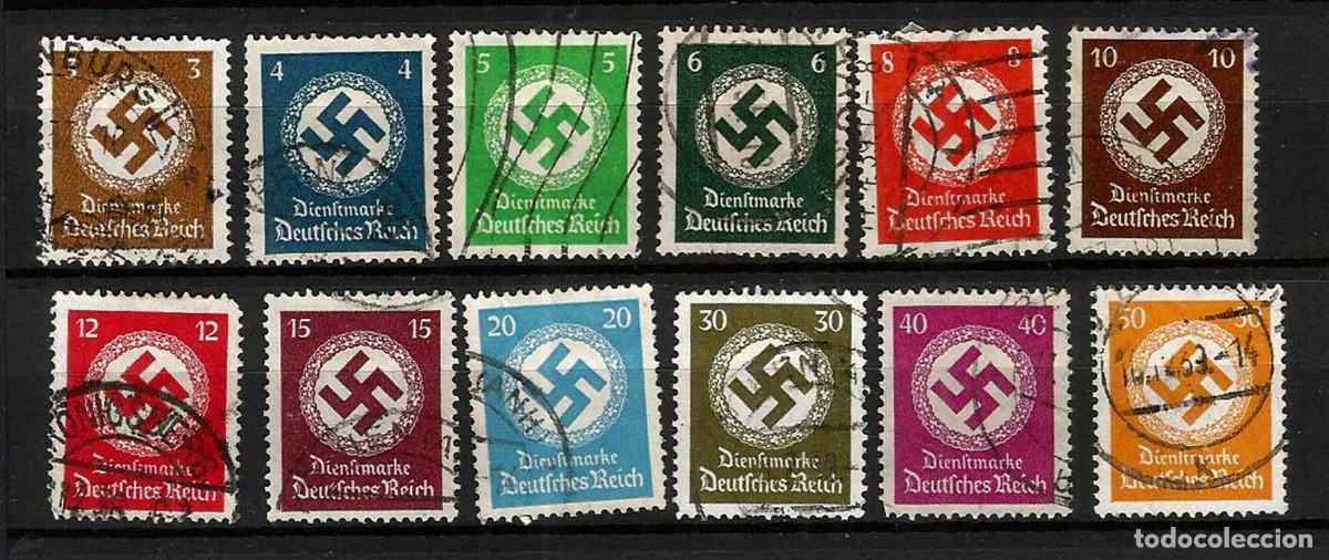 Sellos: ALEMANIA IMPERIO 1934 - REICH - SELLOS DE SERVICIO NAZI -SERIE COMPLETA USADA