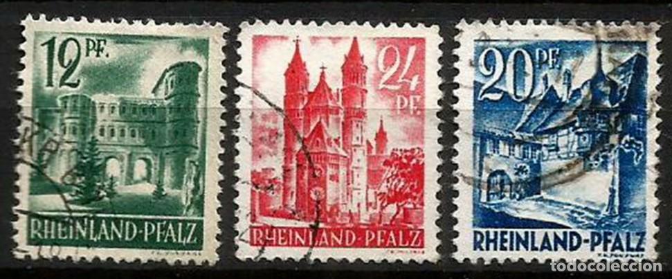 Sellos: ALEMANIA IMPERIO 1934 - RENANIA - FRANCESA - 3 SELLOS USADOS