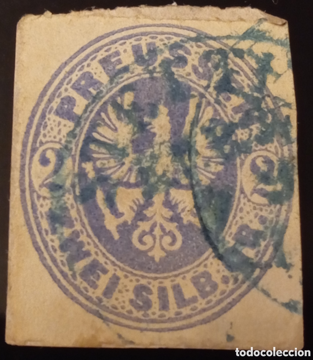 Sellos: Prusia 1861 - Escudo de Armas 2 Sgr Azul - Michel Nr. 17