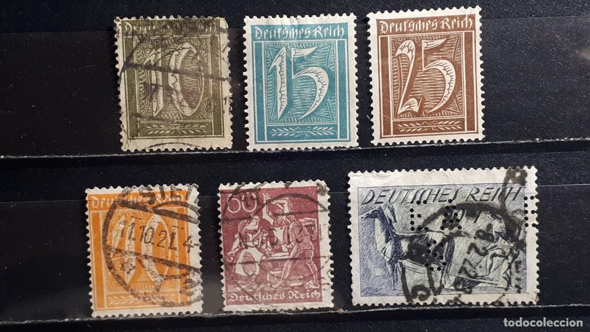 Sellos: ALEMANIA. A&Ntilde;O 1921. &deg;/* YVERT 139/41, 143, 145, 153