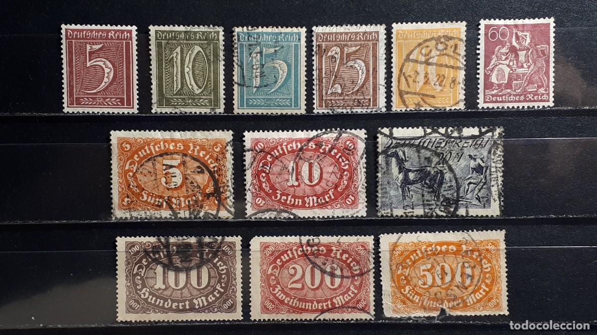 Sellos: ALEMANIA. A&Ntilde;O 1921. &deg;/* YVERT 138/41, 143, 145, 151/3, 155/6, 159.