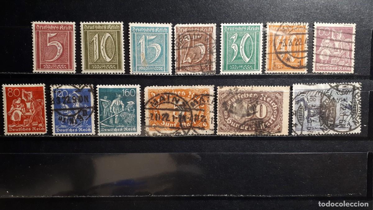 Sellos: ALEMANIA. A&Ntilde;O 1921. &deg;/* YVERT 138/43, 145/6, 148/51, 153, 155.