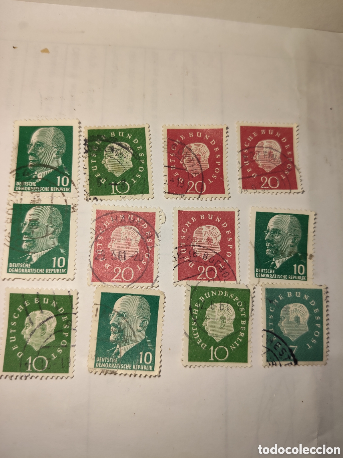Sellos: 12 Sellos de Presidentes de las dos Alemanias