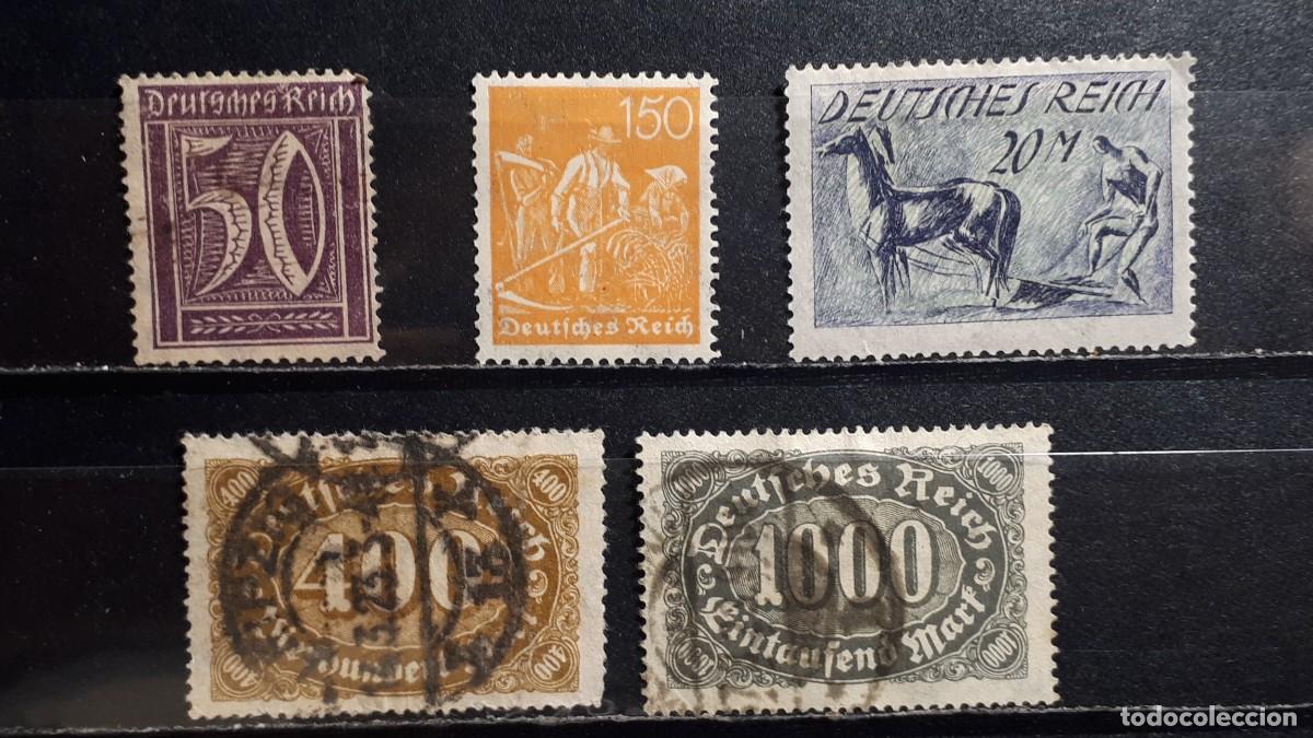 Sellos: ALEMANIA. A&Ntilde;O 1922. &deg;/*. YVERT 166, 172, 178, 185, 187.