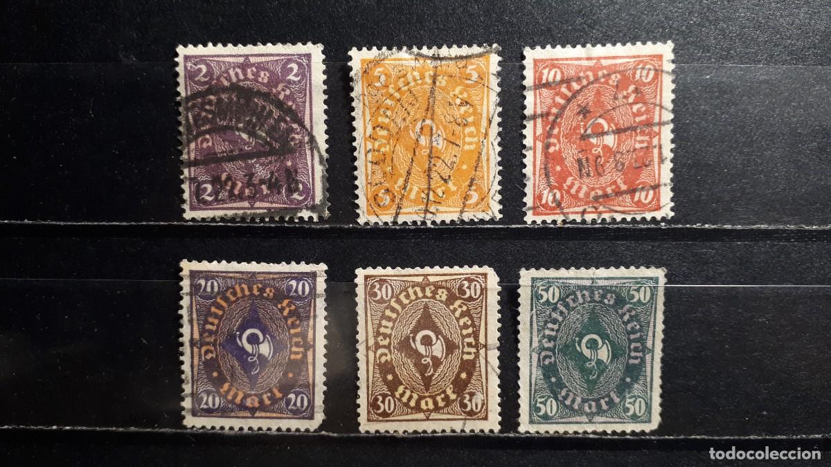 Sellos: ALEMANIA. A&Ntilde;O 1922-3, &deg;. YVERT 196, 199/203