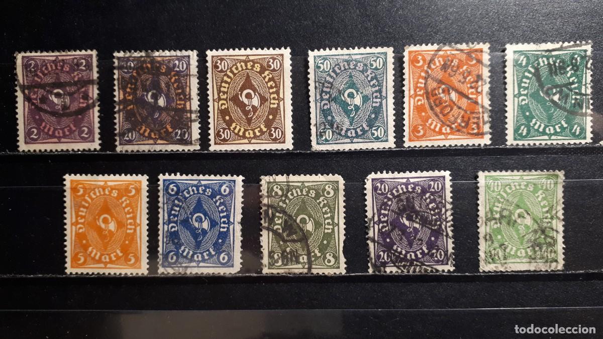 Sellos: ALEMANIA. A&Ntilde;O 1922-3, &deg;/* YVERT 196, 201/3, 211A, 213