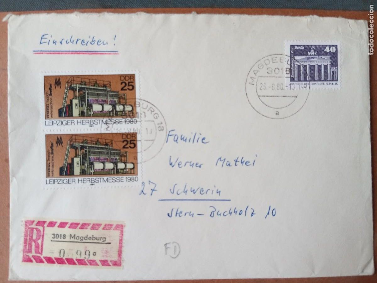 Briefmarken: ALEMANIA, RDA, 1980, CERTIFICADO DE MAGDEBURGO