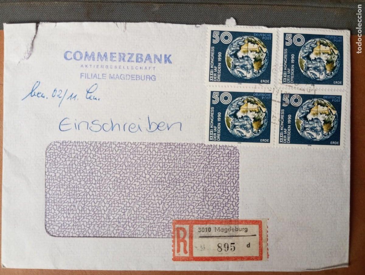 Briefmarken: ALEMANIA, RDA, 1990 CERTIFICADO DE MAGDEBURG