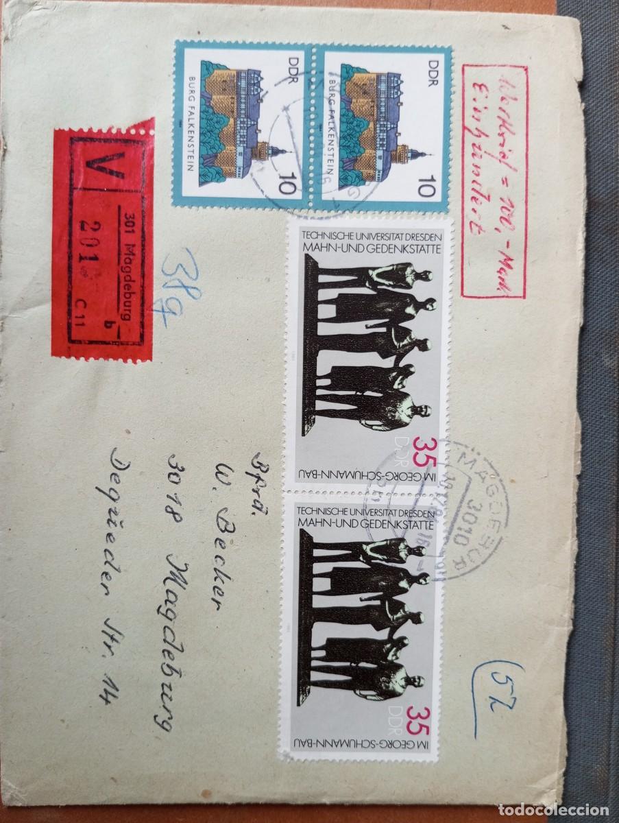 Sellos: ALEMANIA, RDA, 1990 CERTIFICADO DE MAGDEBURG, VALOR DECLARADO 100 MK