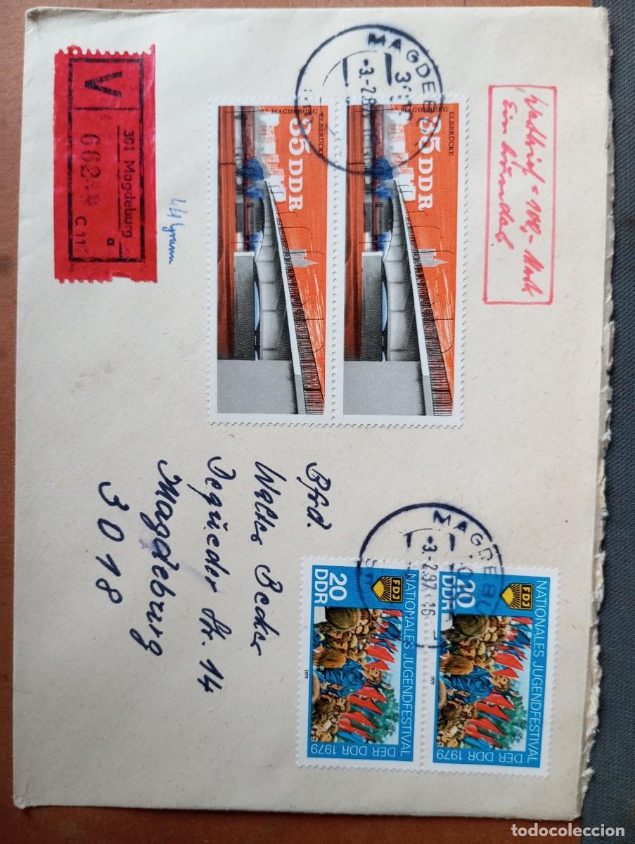 Sellos: ALEMANIA, RDA, 1987 CERTIFICADO DE MAGDEBURG, VALOR DECLARADO 100 MK