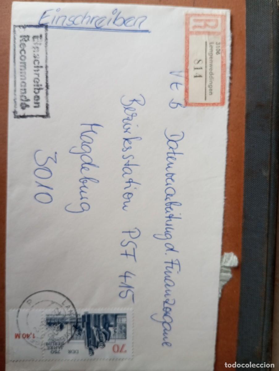 Sellos: ALEMANIA, RDA, 1987, CERTIFICADO DE LANGENWEDDINGEN