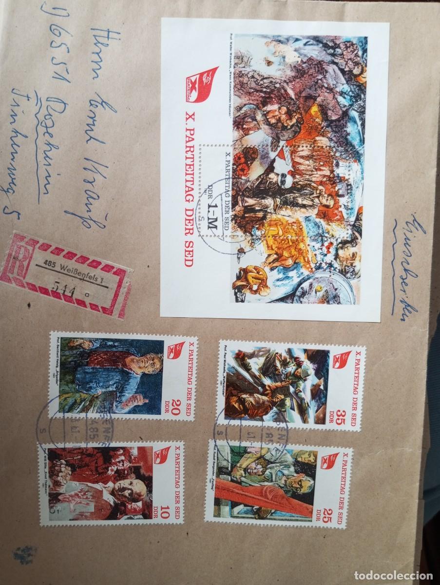 Sellos: ALEMANIA, RDA, 1981, CERTIFICADO DE WISSENFELS, ESPECTACULAR FRANQUEO