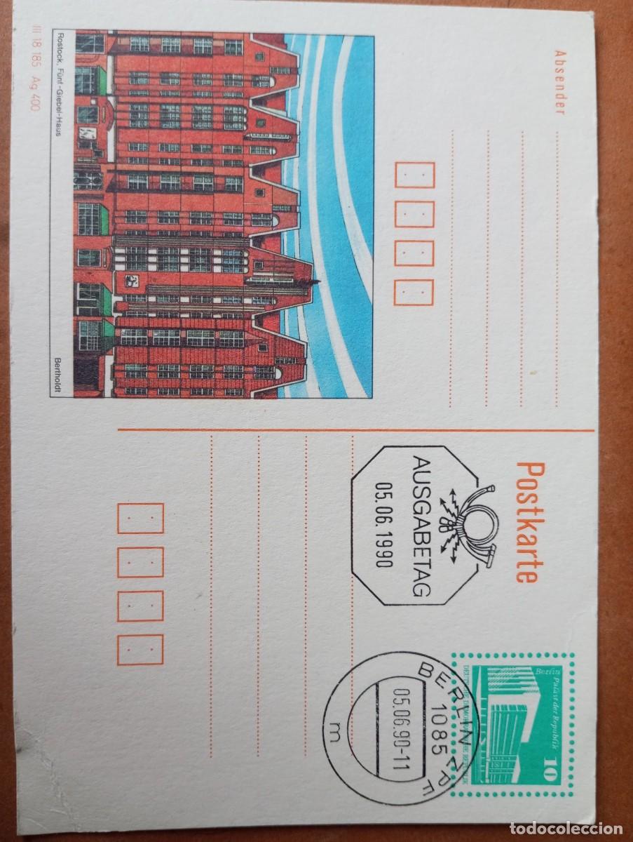 Sellos: ALEMANIA, RDA, 1990 ENTERO POSTAL , ROSTOCK