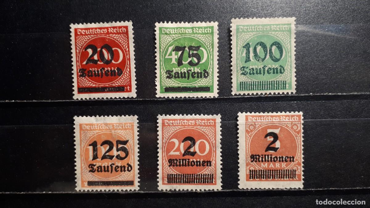 Sellos: ALEMANIA. A&Ntilde;O 1923, *. YVERT 258, 263, 266, 267, 281, 284