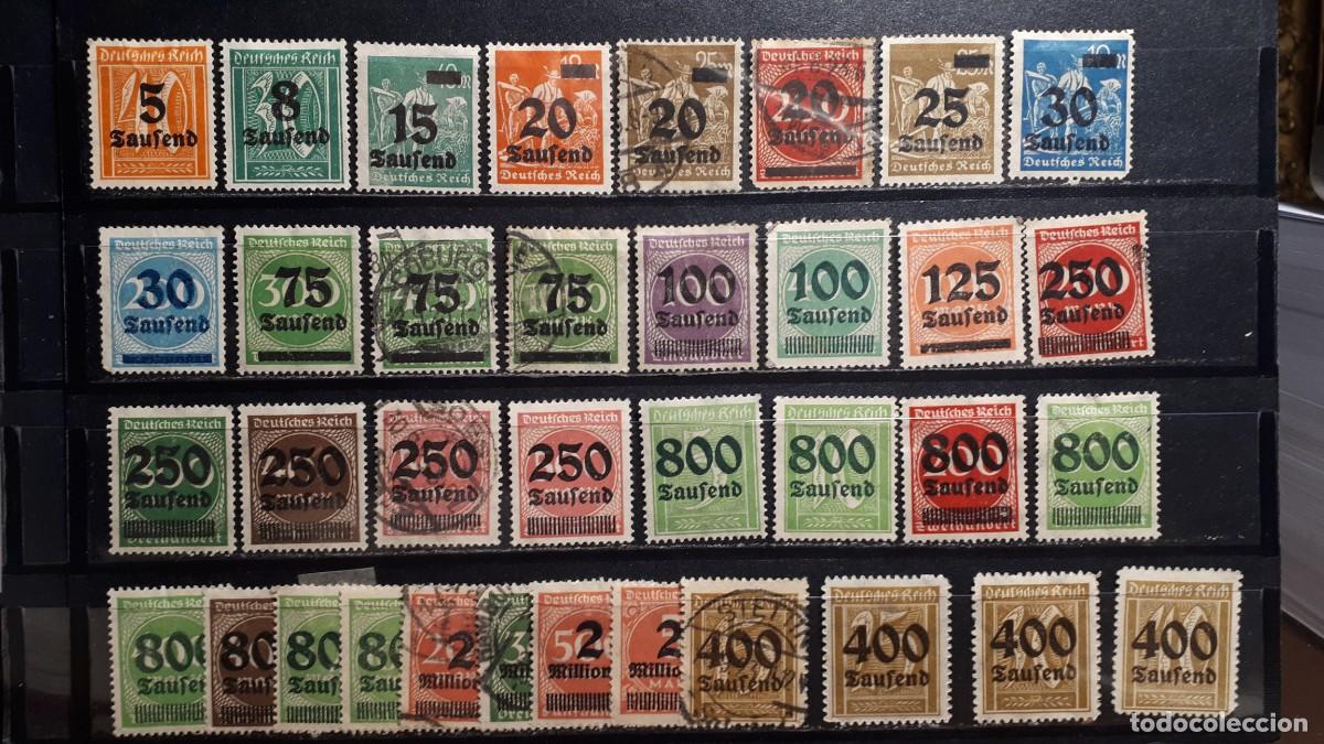 Sellos: ALEMANIA. A&Ntilde;O 1923, */&deg;. YVERT 252/88. Falta 289, 290.