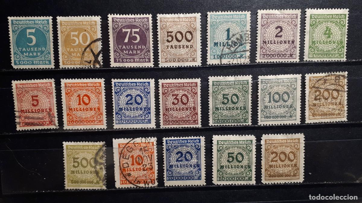 Sellos: ALEMANIA. A&Ntilde;O 1923, */&deg;. YVERT 291/309