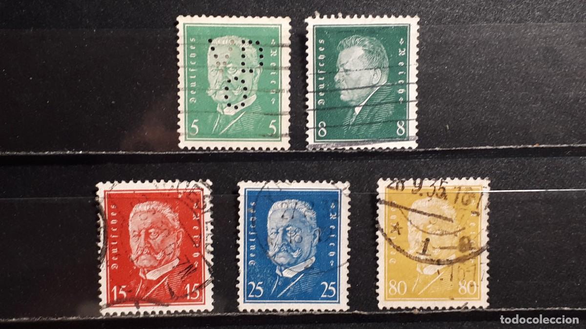 Sellos: ALEMANIA. A&Ntilde;O 1928-34. &deg;. YVERT 402/3, 405, 407. 414