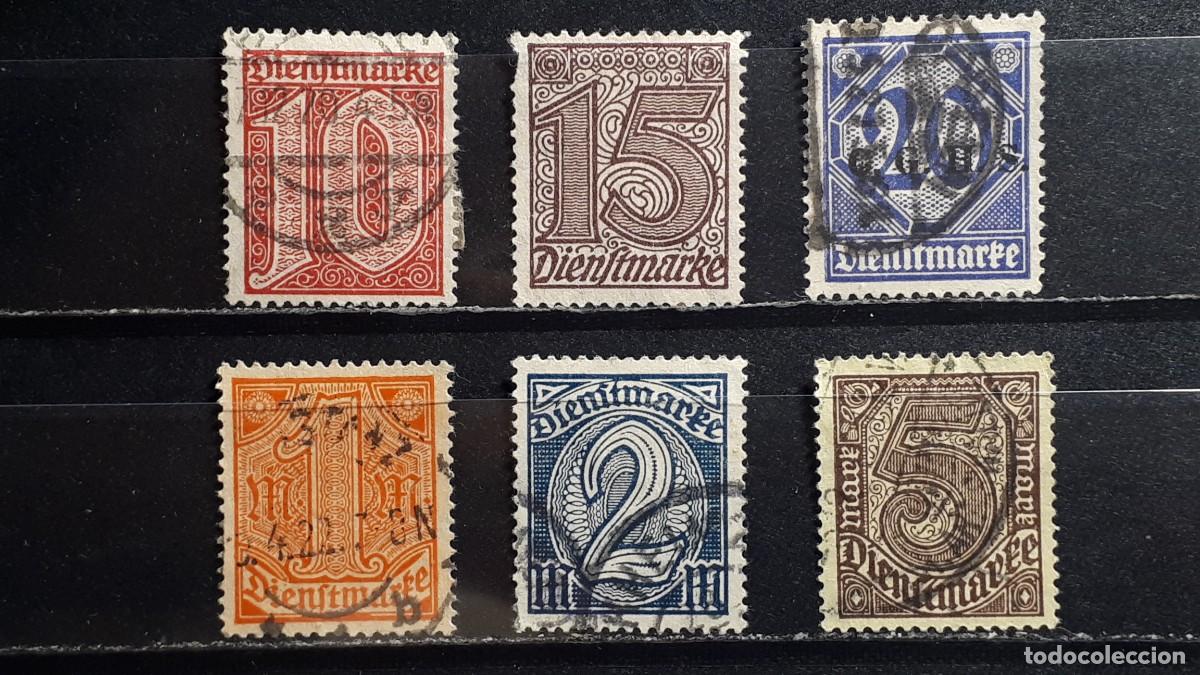 Sellos: ALEMANIA. A&Ntilde;O 1920-2. &deg;. YVERT servicios 17, 19/20, 25, 27/8.