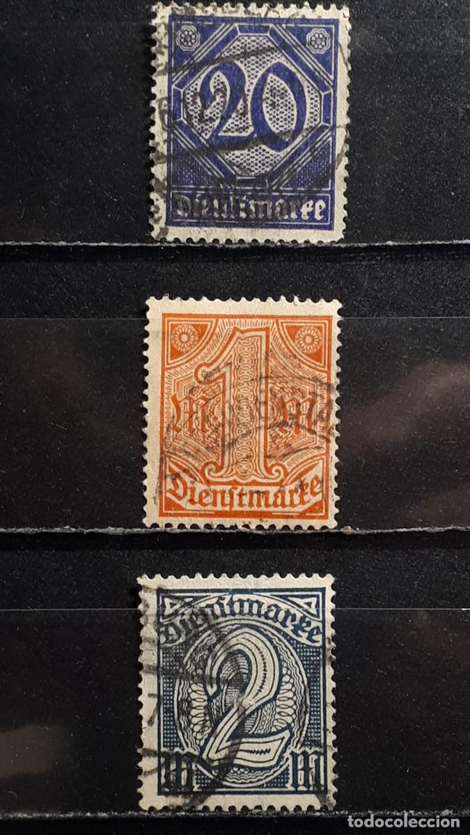 Sellos: ALEMANIA. A&Ntilde;O 1920. &deg;. YVERT servicios 20, 25, 27.